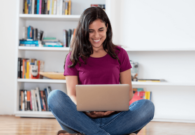 Indian woman with laptop